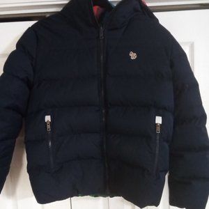 Paul Smith junior kids boys navy and colorful reversible down coat size 14